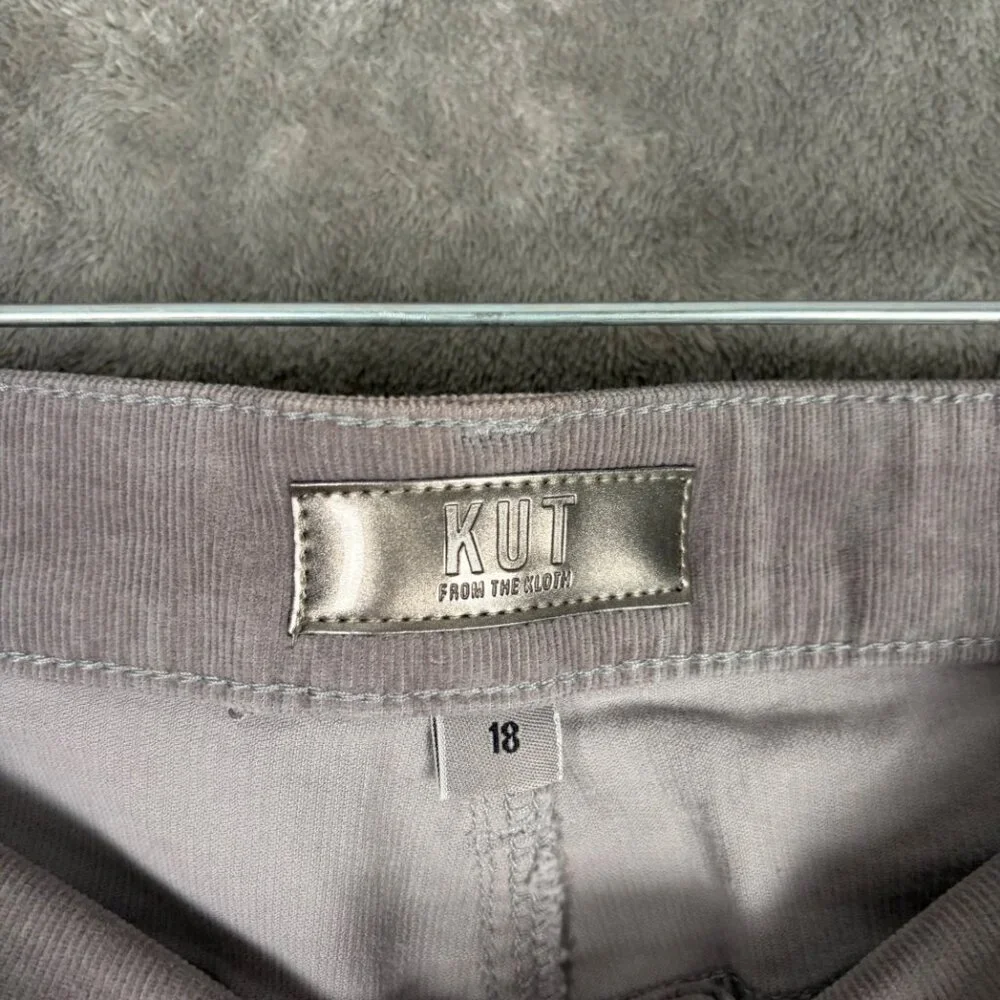 KUT From the Kloth Karen Baby Bootcut Corduroy Pants Women’s 18 Gray Y2K NWT - Picture 7 of 8